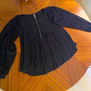 Free people balloon sleeve peasant blouse